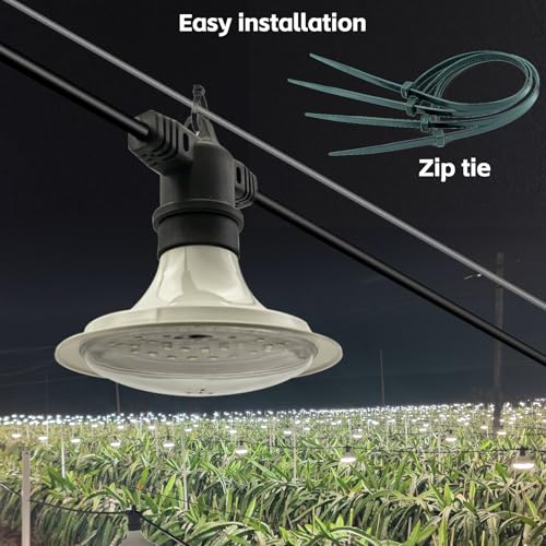 Outdoor LED Grow Lights, Waterproof String Grow Light, Full Spectrum Plant Growing Lights with 12Ft Adjustable Cord 3 Lights - size: 3 Lights(12FT)