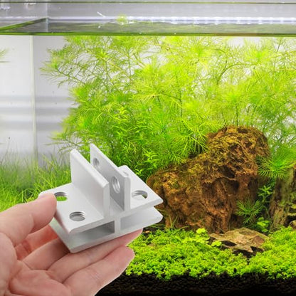 VILLCASE Glass Clamp Alloy Bracket for 5-8mm Glass Shelves Clips, Silver T-Shaped Connector for Aquarium Lid, Terrarium Screen Cover, Fish Tank Fixing and Shelf Support