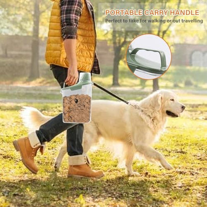 Cat Food Storage Container Airtight |3 Qt/2.8 L Clear Plastic Cat Food Treats Container with Measuring Cup/Pour Spout|Hold up to 3.8 lbs Pet Food|Portable Food box for Travel| BPA Free-green - color: Green(Cat Food)