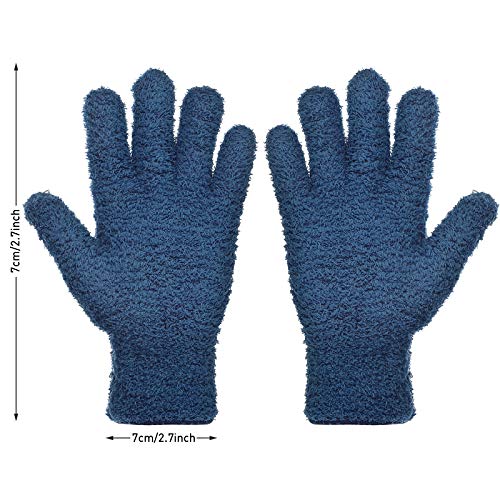 Patelai 2 Pairs Microfiber Gloves for plants Dusting Cleaning Glove Mittens House Cars Blinds Dusting(Gray, Dark Blue,Large) - color: Gray, Dark Blue, size: Large (2 Pairs)