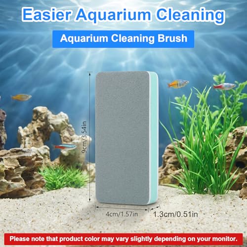 5Pcs Double Sided Aquarium Sponge Brush, Aquarium Glass Sponge | Dual-Action Fish Tank Glass Scraper and Sponge, Handheld Non-Scratch Cleaning Pad for Small Glass Aquarium Maintenance