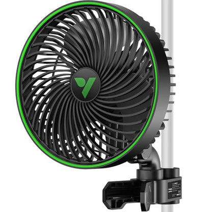 VIVOSUN AeroWave E6 Gen2, Grow Tent Clip Fan 6”, EC Motor, Smart Control, Powerful Oscillating Fan, Local Timer, Weatherproof IP54, for Hydroponics Circulation Cooling, Black | EC Motor, Smart Wifi Control, Local Timer, Weatherproof IP54, Strong Airflow b