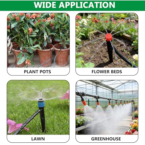 135PCS 240FT Drip Irrigation System Set, Automatic Drip Irrigation Kit for Greenhouse, Yard, Lawn, Plant, with 1/2 inch Hose, 1/4 inch Distribution Tubing and Accessories - size: 135PCS-240FT Irrigation Kit