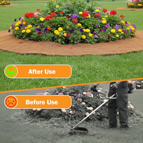 Coco Coir Mulch for Landscaping, 16x80 Inch Coconut Fiber Grass Seed Mat Roll, Coco Liners for Planters and Pet Pad, Plant Covers from Animal Dirt and Tree Protectors - size: 16*80in