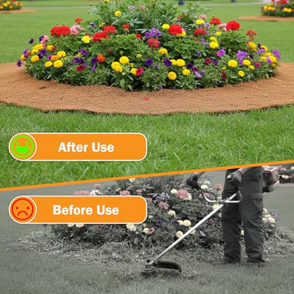 Coco Coir Mulch for Landscaping, 16x80 Inch Coconut Fiber Grass Seed Mat Roll, Coco Liners for Planters and Pet Pad, Plant Covers from Animal Dirt and Tree Protectors - size: 16*80in