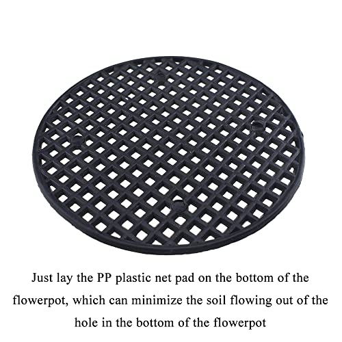 HAHIYO 20PCs 2.95Inch/7.5Cm Black Round PP Plastic Flower Pot Hole Mesh Pad Bottom Grid Mat Bonsai Drainage mesh Hole Screens Gasket Prevent Soil Loss Breathable Gasket Drainage Netting for Bonsai - size: Round-2.95In-20P