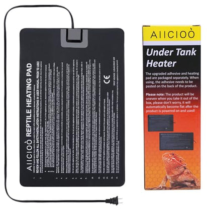 Aiicioo Reptile Heating Pad - Hermit Crab Heater Heat Mat for Reptiles Snake Lizard Terrarium 16 Watt - size: 8" X 12"(16W)