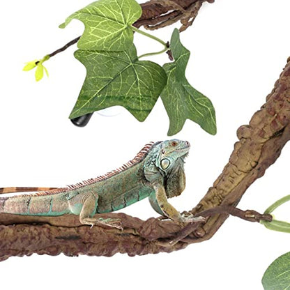 Reptile Corner Branch,Climbing Terrarium Plant Decoration Terrarium Plant Ornament with Suction Cup for Snake Lizard Bearded Dragons Gecko Climbing