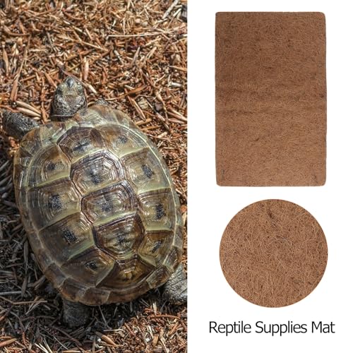 Healifty 3pcs Reptile Coconut Fiber Mat Natural Breathable Bedding Liner Mats for Reptile Pet Box No Deformation Terrarium Supplies