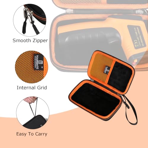 Tourmate Hard Carrying Case for KNINE OUTDOORS Infrared Thermometer, Waterproof Dustproof Protective Box for Temperature Gun, Shockproof Hard Shell with Carabiner.(CASE ONLY)