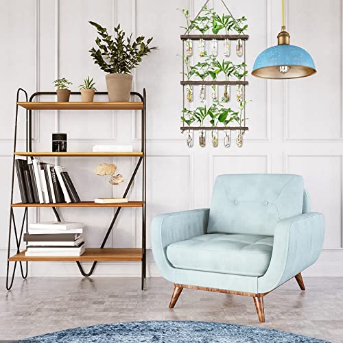 XXXFLOWER Wall Hanging Propagation Station with Wooden Stand 5 Glass Test Tubes 3 Tiered Planters Wall Terrarium for Home Office Plant Hanger Flower Vases Wall Decor Hydroponic Cuttings | 3 Tiers Plant Propagation Tubes Wall Decor Hydroponic Cuttings Plan