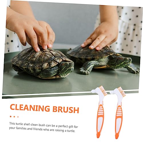 Mipcase 4pcs Turtle Shell Cleaning Brush Double-Sided Portable Reptile Tank Supplies - color: Multix2pcs, size: 16x5cmx2pcs