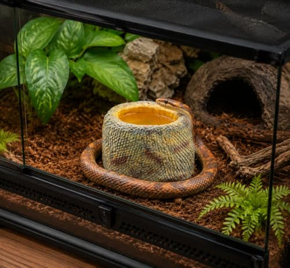 Snake Bathing Pool, Reptile Water Bowl, Bath Tub for Ball Python, Bearded Dragon, Gecko, Lizard, Soaking Pool for Reptile Habitat, Terrarium, Reptile Accessories