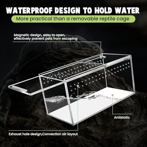 Small Acrylic Tarantula Enclosure Terrarium with Magnetic Button,8 * 4 * 4inch Thicken Isopod Enclosure,Spider Cage,Terrarium for Reptiles,Lizard,Juvenile Tarantulas - size: 8*4*4in