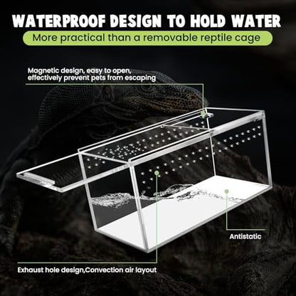 Small Acrylic Tarantula Enclosure Terrarium with Magnetic Button,8 * 4 * 4inch Thicken Isopod Enclosure,Spider Cage,Terrarium for Reptiles,Lizard,Juvenile Tarantulas - size: 8*4*4in
