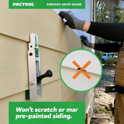 PacTool Gecko Gauge Artisan Kit - 5/8" Fiber Cement Siding & Hardie HZ6 | For 5/8" fiber cement siding including James Hardie HZ5. Lap siding gauge with mounting clips for professional installs. - size: 5/8” Thickness for Hardie Artisan Siding, style: ALU