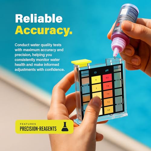 LUPO 2-In-1 Pool Test Kit | Pool Testing Kit For Residential Swimming Pools & Spas For Testing Free Chlorine & pH | Pool Chemical Test For Quick & Accurate At-Home Pool Water Testing