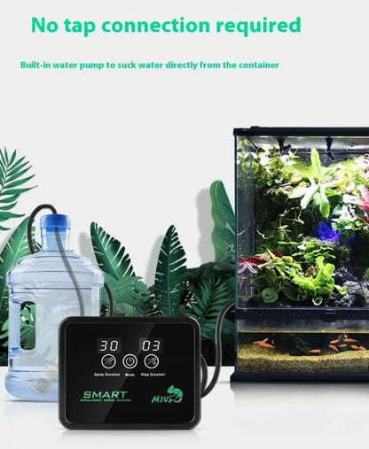 Automatic Rain Forest Spray System, Smart Humidifier Terrarium Misting Kit with Timer, 5m Pipe Length, 2 Nozzles, Humidity