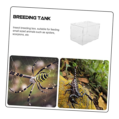 1Pc Transparent Reptile Box Durable Habitat Container for Spiders Geckos Snakes Ventilated Design for Comfortable Living Space for Pet Transport and Display