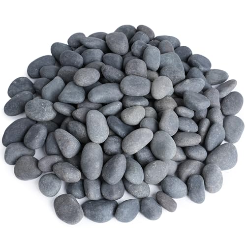 Pulovin 20 lbs River Rocks for Landscaping, 0.4-1 inch Natural Rocks for Aquarium, Fish Tank, Decorative Garden Stones for Plants, Flower Pots, Vase, Walkways - size: 0.4-1 Inch