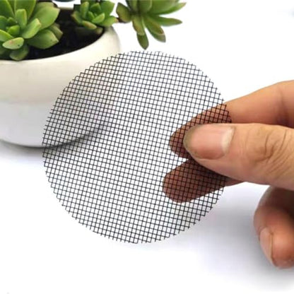100Pcs Black Round Mesh for Plant Pot,Plant Pot Hole Meshs Pad Bonsai Meshs Flower Pot Drainage Mesh Drainage Hole Screens Bonsai Pot Bottom Grid Mat(2.5cm) Garden Pots