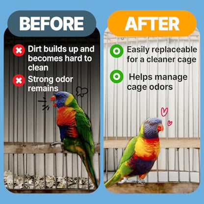 T TORTO9 Non-Woven Bird Cage Liners 31 x 21.5 Inch (120 Sheets) – Absorbent, Lint-Free Disposable Cage Tray Liners for Large Bird Cages - size: 31 x 21.5 in non-woven