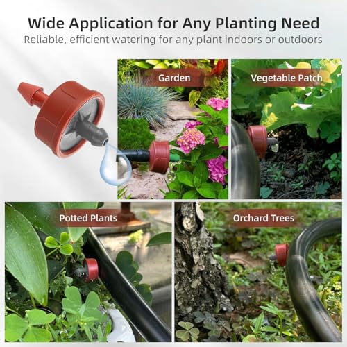 60PCS 0.75 GPH Pressure Compensating Drip Irrigation Spot Watering Drippers/Emitters, Self-Cleaning Constant Flow Drip Irrigation Emitters Heads Irrigation Drippers Parts for Drip Irrigation System - color: 60PCS, size: 0.75 GPH