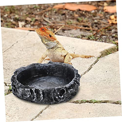MERRYHAPY Crawling Pet Food Storage Basin Reptile Accessory Snake Water Dish Reptile Bowl Food Feeding Container Turtle Dish