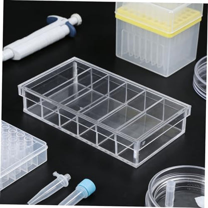 Ipetboom Acrylic Incubation Chamber with Lid, 6-Compartment Small Specimen Breeding Box, Laboratory Storage Tray for Fish Egg Hatching and Scientific Observation, 6.6x3.8
