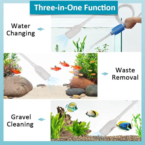 Fish Tank Gravel Cleaning Tools Aquarium Cleaner Hand Siphon Vacuum Pump Water Changer Turtle Tank Accessories