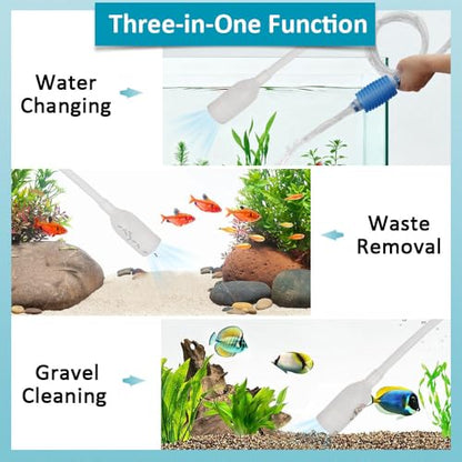Fish Tank Gravel Cleaning Tools Aquarium Cleaner Hand Siphon Vacuum Pump Water Changer Turtle Tank Accessories