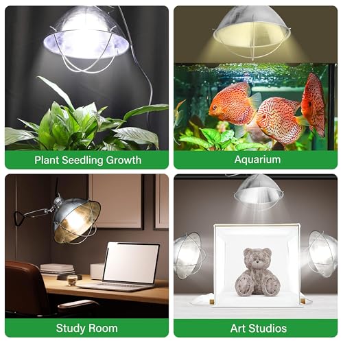 Simple Deluxe Clamp Lamp Light Socket with 10.5 Inch Aluminum Reflector and Ceramic Base, 250-Watt E26 Socket (no Bulb Included) 6 Feet 18/2 SJT Cord, 1-Pack - size: 10.5 Inch (250 Watts), style: 1-Pack