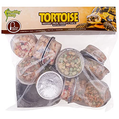Healthy Herp Tortoise Food Instant Meal for Reptiles - Nutritious Turtle Food, Tortoise Habitat Accessories - Made in USA - for Box Turtles, Lizards, Tortoises - Variety Pack (14 Cups & 1 Dish) - size: 0.4 Ounce (Pack of 7), style: 14-Pack Cups