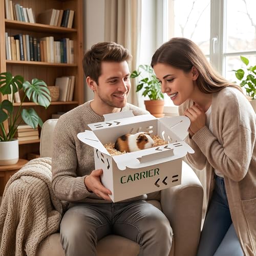Coloch 20 Pack Cardboard Pet Carrier for Small Pets, 11x8x6 Inches Disposable Pet Transport Box for Small Pets, Chicks, Pullets, Fowls, Hamsters, Gerbils, Not for Adult Cats or Dogs