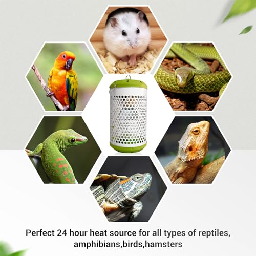 SYSAI Reptile Heat Lamp with Thermostat - All-in-One 50W Heater & Red Night Bulb Combo Kit for Snake, Bearded Dragon, Turtle, Tortoise Tank. Includes Bite Proof Cord & Hanger