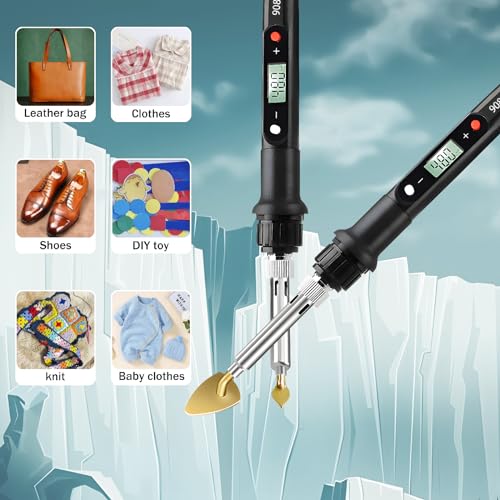 Mini Iron for Crafts and Sewing - 80W Tiny Heat Press with Digital Temperature Control, Portable Travel Iron for Clothes, Shoes, Hats and DIY Projects (Black)