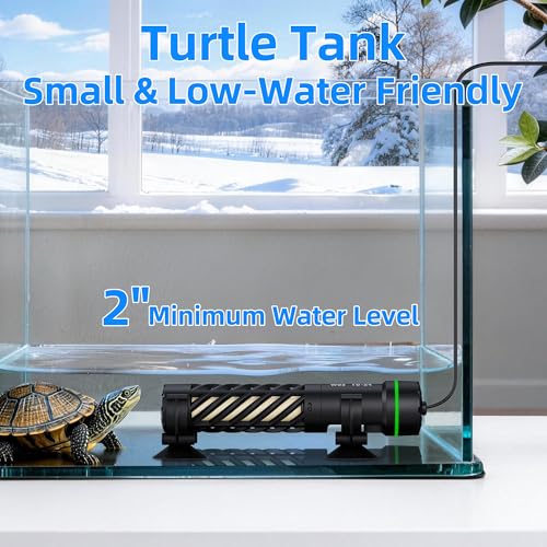 FREESEA Aquarium Heater for Fish Tank: 50W Small Submersible Thermostat with Off-Water Protection & UL Certified Cord for 3-10 Gallon Fish Turtle Tanks Enthusiasts | 50W Worry-Free Heating via Dry Run Protection for 3-10 gal Betta Turtle & Saltwater Tank