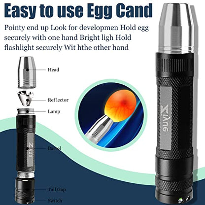 Egg Candler Light Rechargeable USB Eggs Candling Tester | Candling light for chicken eggs, egg checker incubator 5 modes, USB charging, for chicken duck quail dark eggs. - color: Black