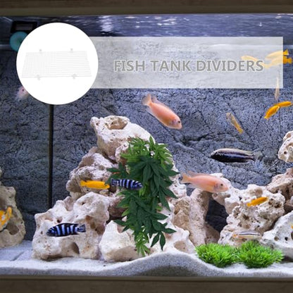 ABOOFAN Fish Tank Divider Panel with Suction Cups, Aquarium Isolation Board 30x30cm White, Anti-Jumping Separator for Betta and Reptile Tanks