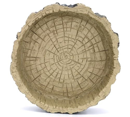 Tree Trunk Feeding Dish Bowl,Reptile Water Dish Food Bowl, Amphibians Tree Trunk Water/Food Bowl, Premium Resin Reptile Feeding Terrarium Bowls for Bearded Dragon Lizard Gecko - color: Brown