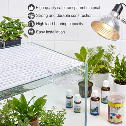 10PCS Transparent Aquarium Lid Clips, Rimless Fish Tank Lid Holder | Acrylic Aquarium Cover, Support Acrylic and Glass Aquarium, Fish Tank Cover Clips for 5-6mm Thickness Rimless Aquariums Frame
