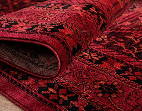 Unique Loom Tekke Collection Area Rug - Sheibani (6' 1" x 9' Rectangle, Red/ Black) - size: 6'1" x 9' (Rectangular)