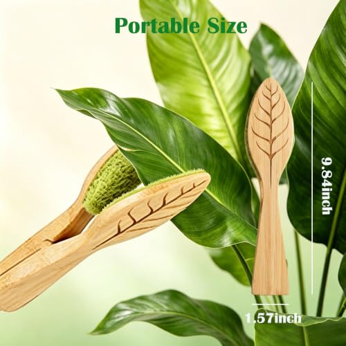 Plant Leaf Cleaning Tongs, Portable House Plant Leaf Cleaning Tongs, Household Cleaning Tools Garden Tools, Cleans Both Sides of Leaves, Dust Removal for Indoor Outdoor