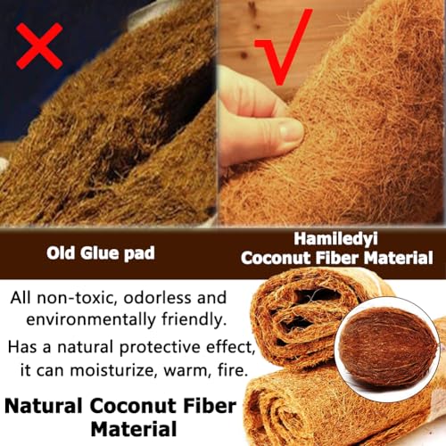 Hamiledyi Reptile Carpets 4Pcs Natural Coconut Fiber Tortoise Carpet Mats for Pet Terrarium Liner Reptile Supplies for Lizard Snake Chameleon Turtle Bedding Bunny Rabbit Mat - size: 15.75×15.75 inches