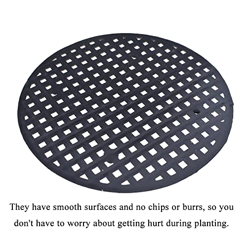 HAHIYO 20PCs 2.95Inch/7.5Cm Black Round PP Plastic Flower Pot Hole Mesh Pad Bottom Grid Mat Bonsai Drainage mesh Hole Screens Gasket Prevent Soil Loss Breathable Gasket Drainage Netting for Bonsai - size: Round-2.95In-20P