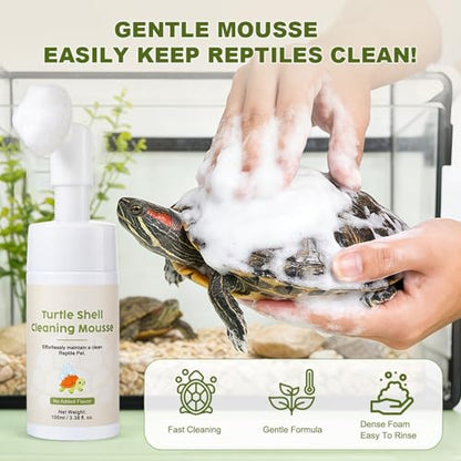 Reptile Cleaner Liquid - 100ml Gentle Moisturizing Reptiles Foaming Cleanser, 1Piece Hydrating Wash for Maintenance, Tropical Scent Pump with Soap Free Formula, Care Tool, Hygiene Mist for Tank