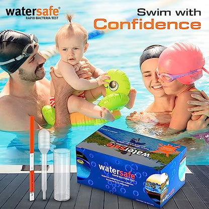 Pool and Spa Rapid Bacteria Test by Watersafe, Test Strips to Detect Down to 1 Bacteria/μL in 15 Minutes, Including E. coli and Salmonella, Single Test
