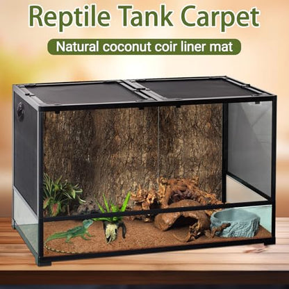 10 Pcs Reptile Carpet 12x12 Inch Coconut Fiber Mat for Tank Bedding | Natural Coconut Fiber Reptile Carpet Liner Flooring, Absorbent & Reusable For Bearded Dragons, Tortoises, Lizards & Geckos - size: 10 Pcs (12X12in)
