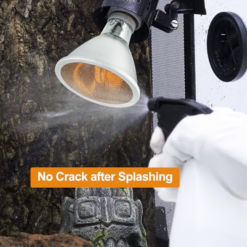 REPTI ZOO Reptile Basking Heat Lamp Bulb, 100W Splashproof Energy Saving Deep Heater Non-Luminous Carbon Infrared Heat Bulb for Reptile Amphibians - style: 100W