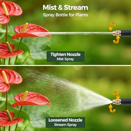 T4U Pump Sprayer 0.5 Gallon, Garden Spray Bottle with Flex Wand | Flexible long-reach nozzle for hanging baskets and hard-to-reach plants; hand pump for lawn care, cleaning and car detailing - size: Flexible Nozzle